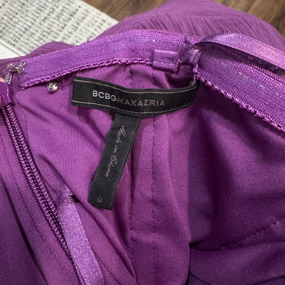 BCBGMAXAZRIA Purple Pleated Bodycon Dress – - Picture 8 of 8
